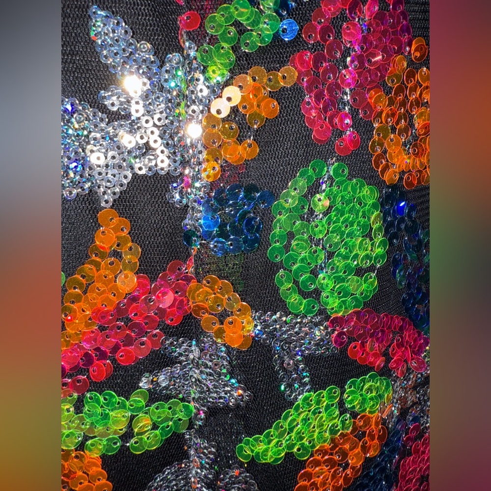 👗NWT! Mac Duggal Multicolor Floral Sequin Mini Dress - Picture 12 of 13